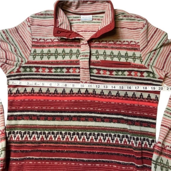 Columbia Outdoor Tribal Southwestern Print Cozy Fleece 1/4 Snap Pullover - Sz M - Picture 4 of 15